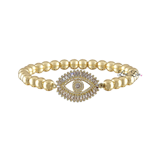 Love Lisa Monica Evil Eye Beaded Bracelet
