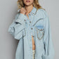 POL Long sleeve studded western style twill shirt top