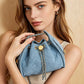 Quilted Suede Chain Drawstring Shoulder Bag