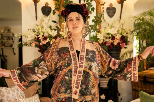 Market of Stars Courage Dear Heart Pixie Duster Crop Kimono w/ Sacred Heart