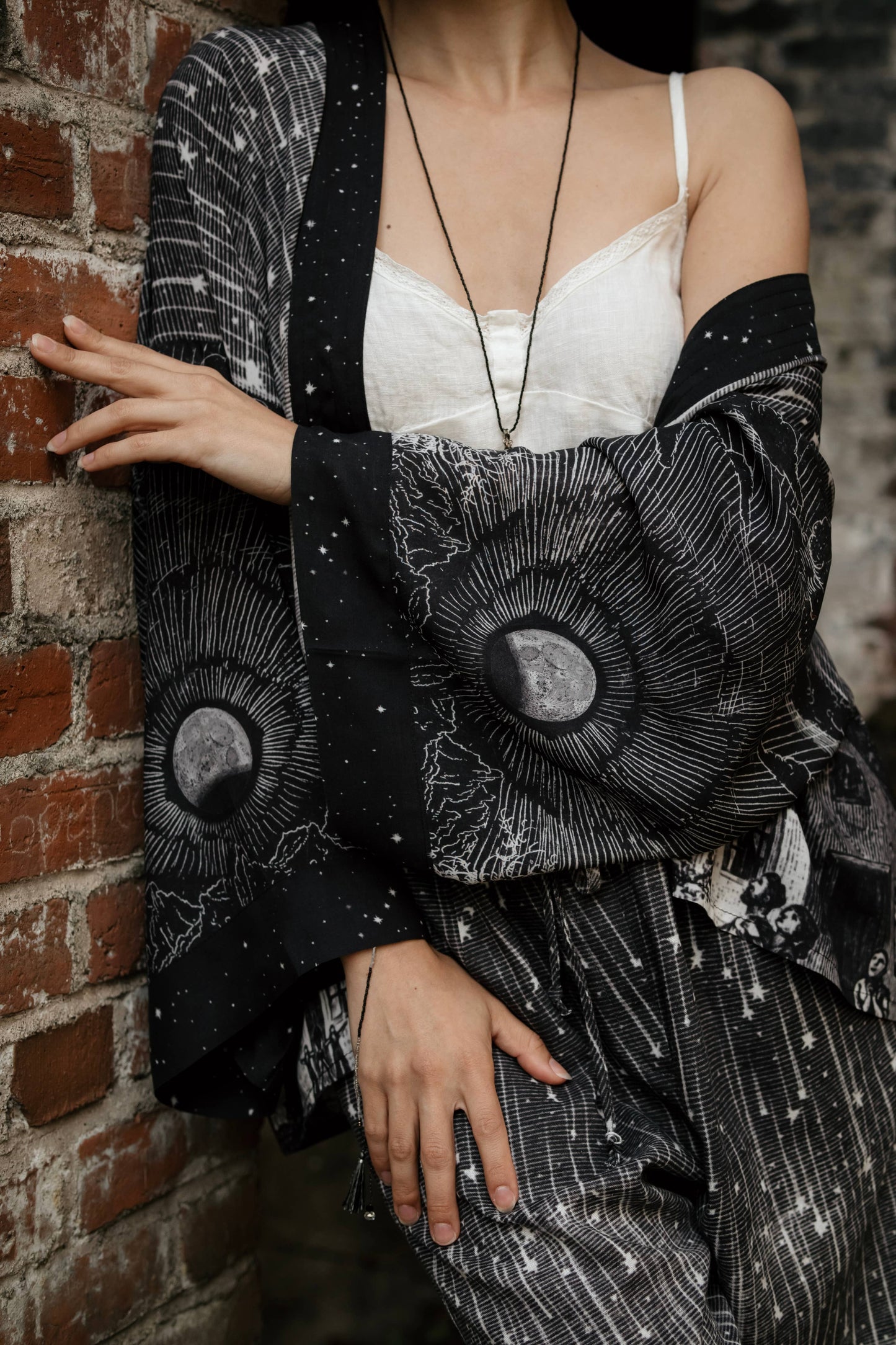 Market of Stars Stargazer Pixie Duster Cropped Kimono w/ Falling Stars O/S