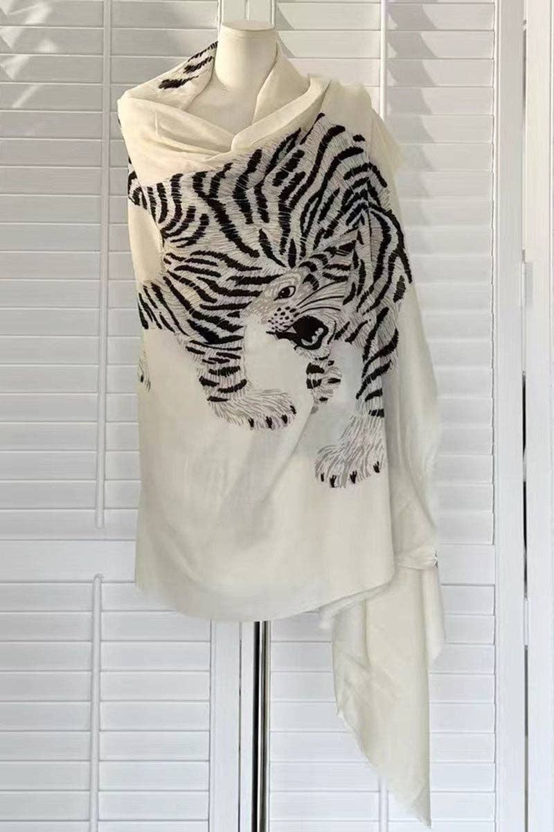 Animal Print Sheer Cape Scarf