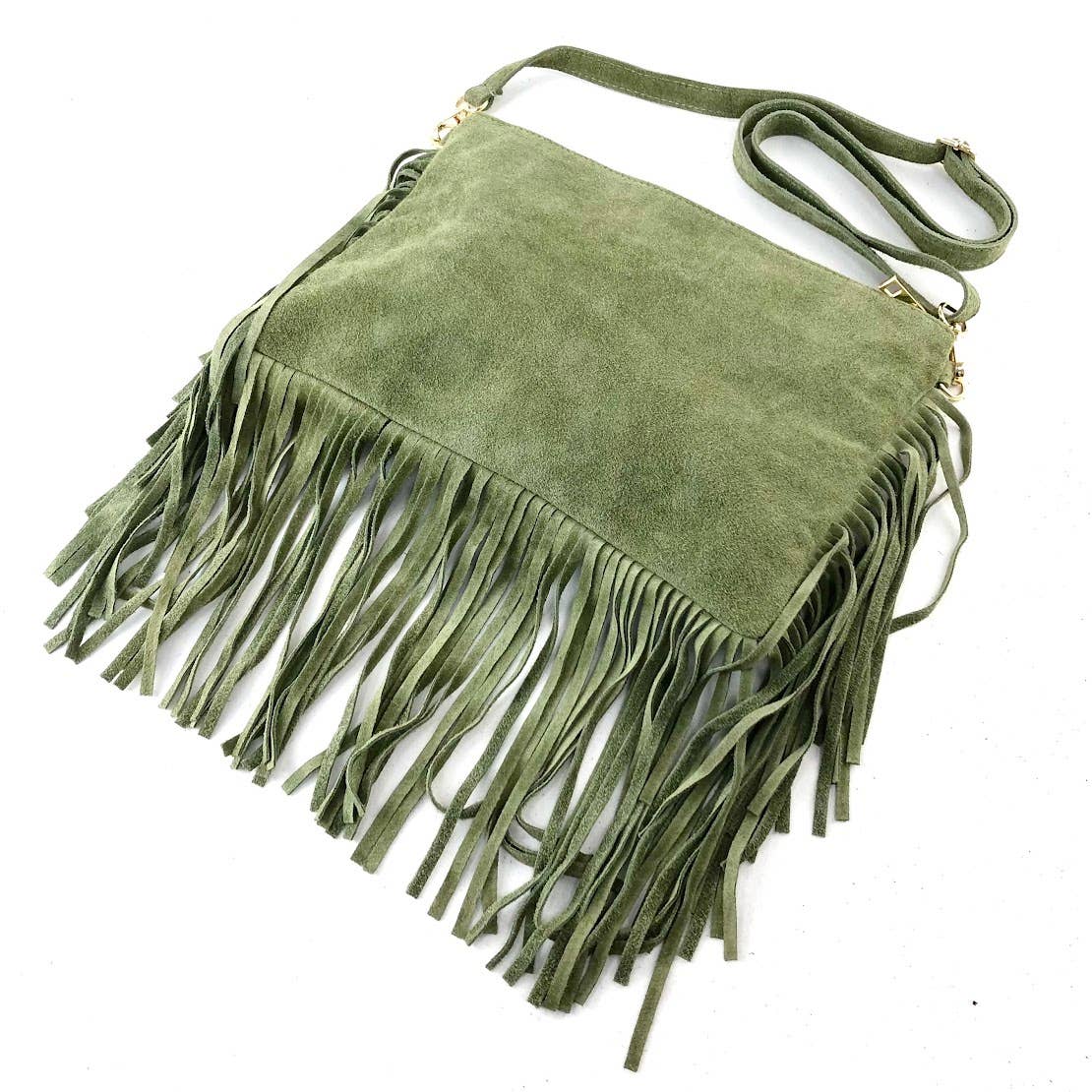 Milano Amour Miele Crossbody Suede Fringe Bag