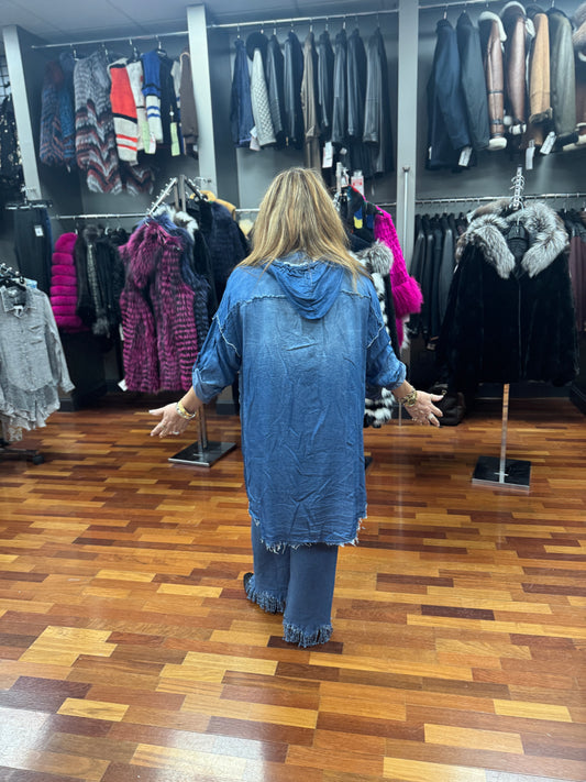 Amorosa Graffiti Denim Jacket Duster