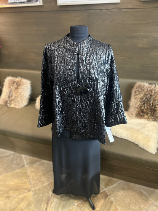 IC Collection Black Liquid Patent Jacket