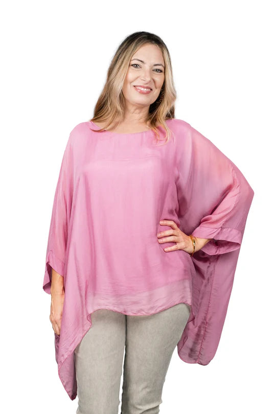 Tina Stephens Made in Italy Sofia Silk Kaftan Top One Size