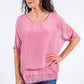 Tina Stephens Adriana Silk Double Raw Edge Top