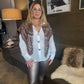 Rosa Clothing Chic Vibe Heart Textured Button Oxford Shirt Loose Fit Shirt