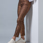 Lyssè Metallic Coated Straight Denim Pant