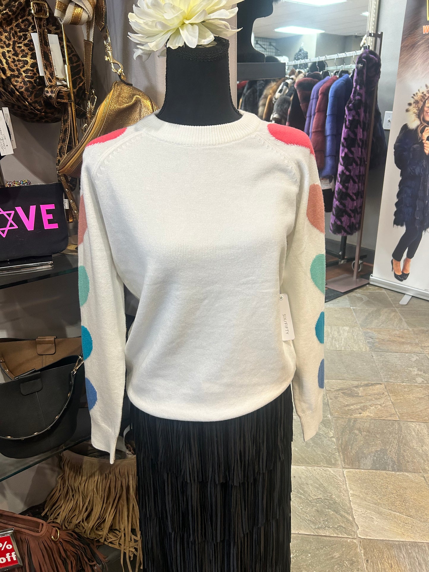 SIX/FIFTY Lola Heart Sleeve Sweater