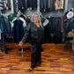 Insight Black Quilt Gold Studded Jacket