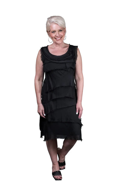 Tina Stephens Mariana Silk Ruffle Dress