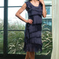 Tina Stephens Mariana Silk Ruffle Dress