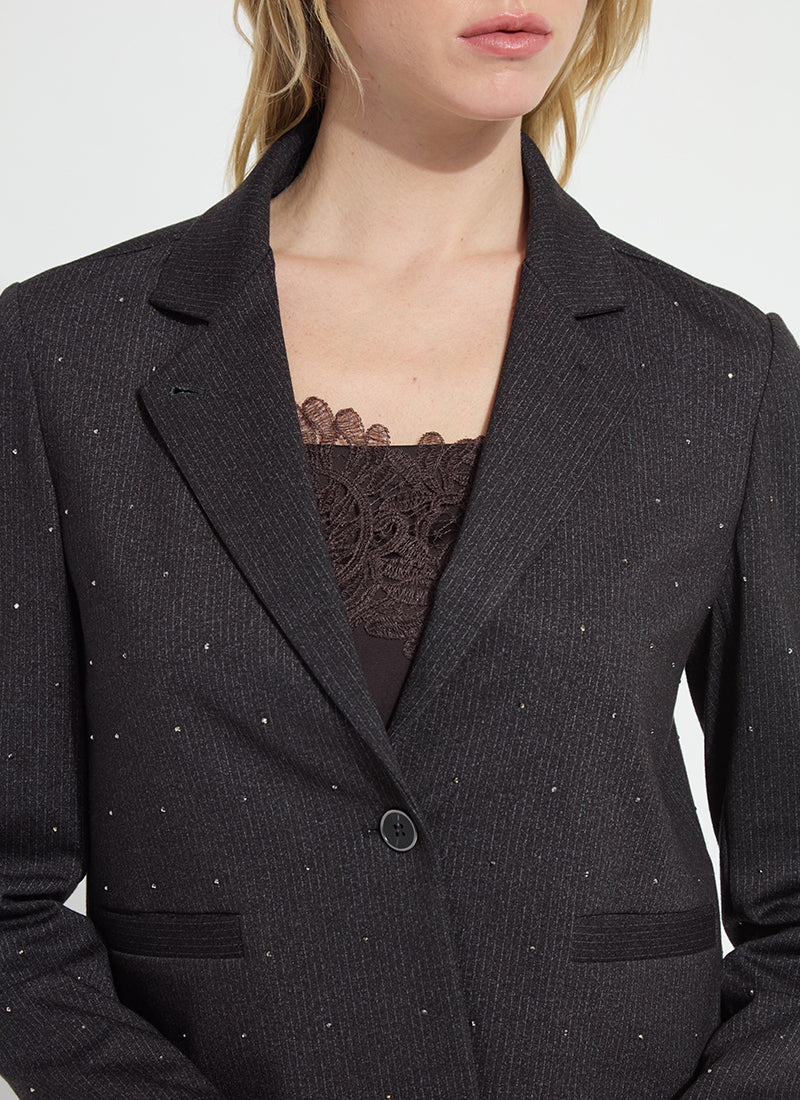 Lyssè Caroline Crystal Embellished Crop Blazer