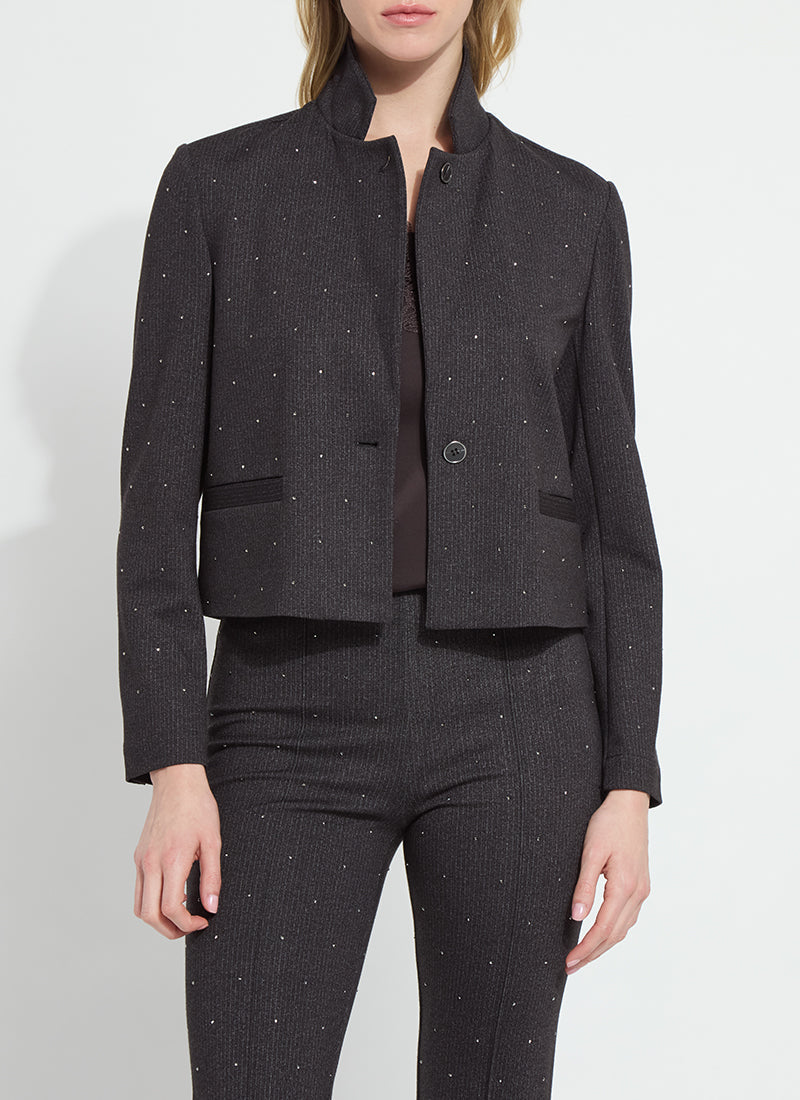 Lyssè Caroline Crystal Embellished Crop Blazer