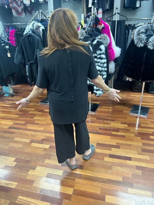 Compli-K Black Zipper Embellished Cropped Pant