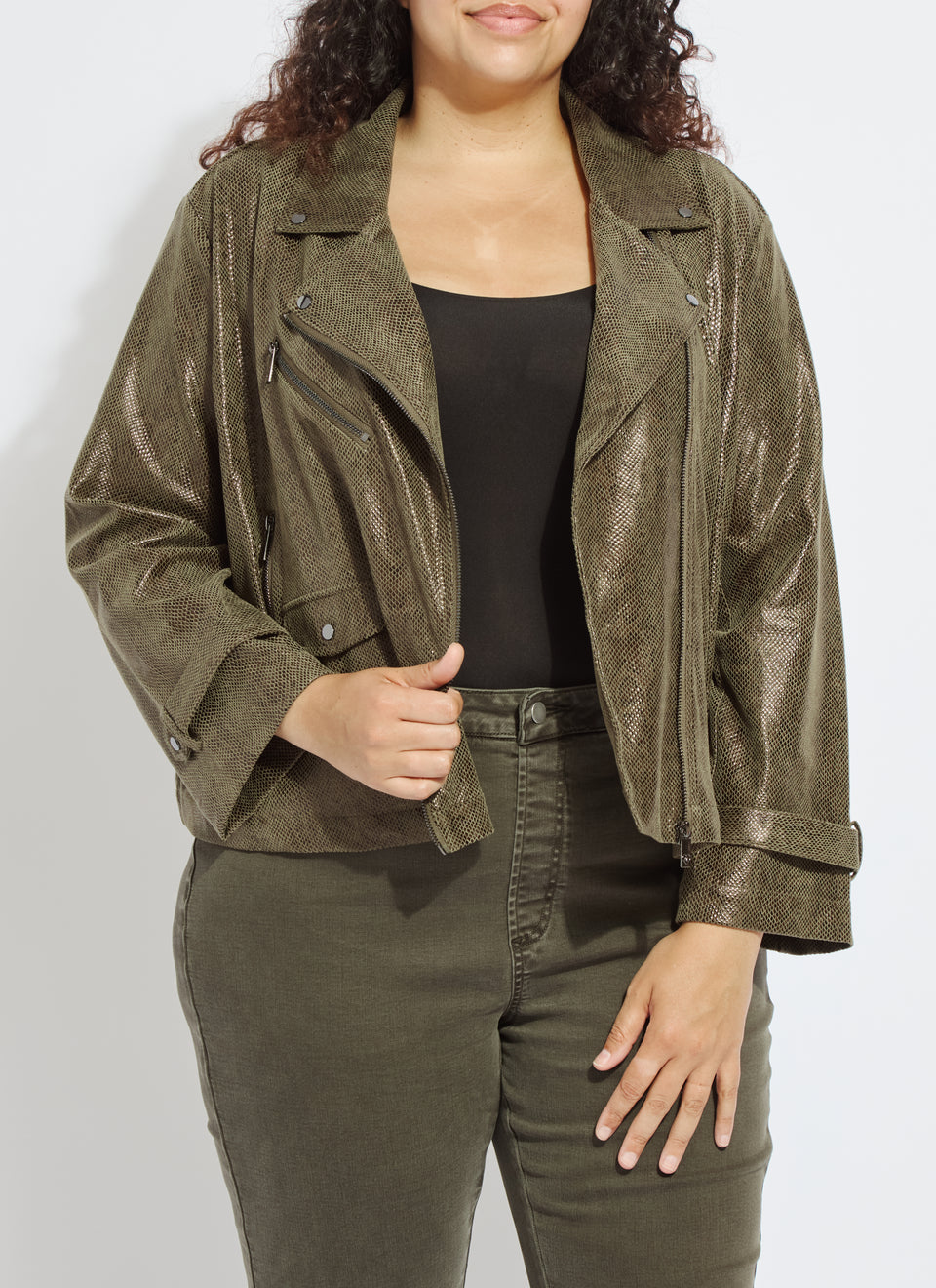 Lyssè Emory Vegan Suede Moto Jacket
