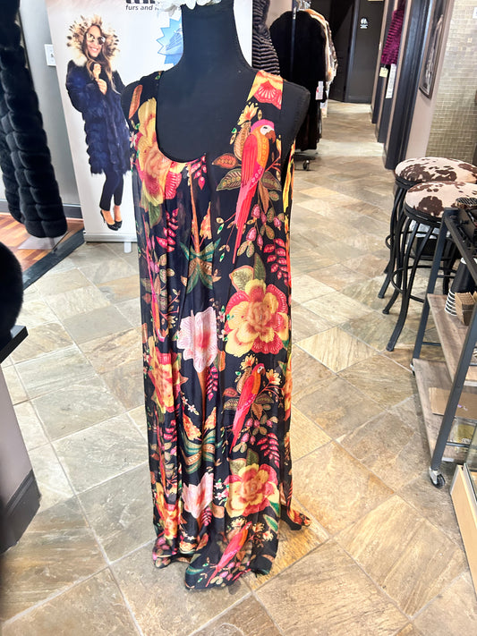 Elle Floral Scoop Sleeveless Sun Dress