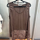 Origami Soft Relaxed Tank With Delicate Sparkly Lace Hem
