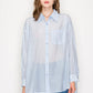 Joh Jordana Sheer Collared Button Down Shirt with all over Studs