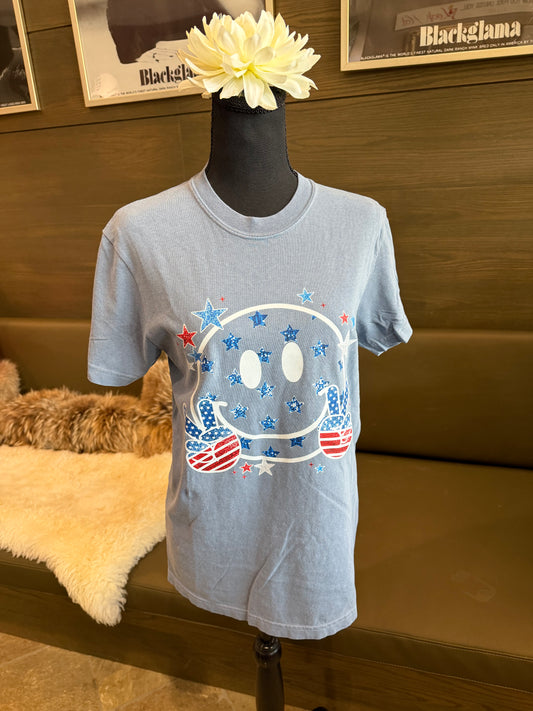 Smiley Face Tee – Patriotic Peace Sign