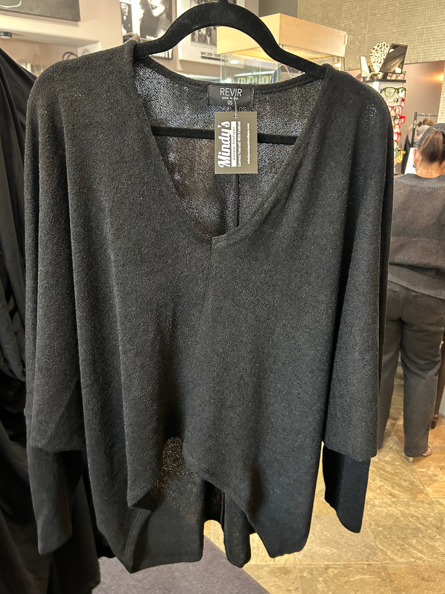 Revir Cocoon Sweater Long Sleeve Top One Size Black