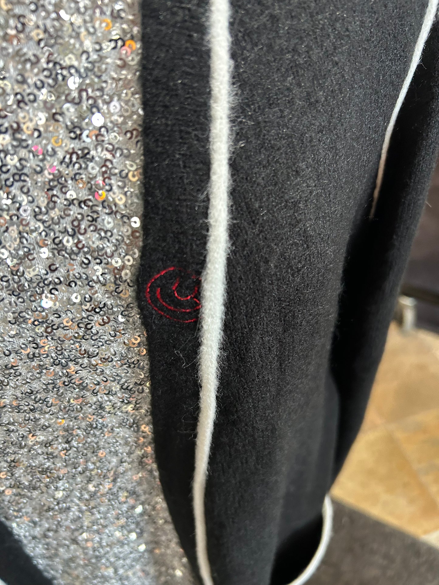 Just Madison  Black w/ White Hearts Cardigan Sweater