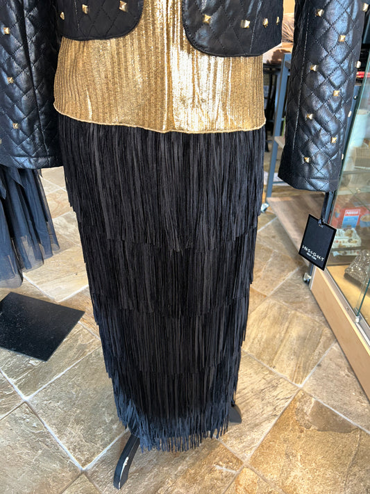 Insight Fringe Layered Skirt