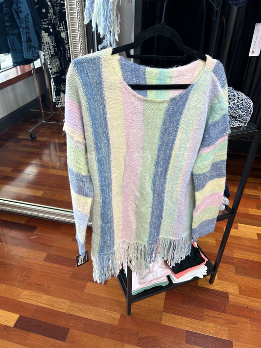 Little Daisy Fringe Multi Color Sweater