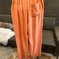 Mat Fashion Carrot Wide Leg Linen Pull On Pant