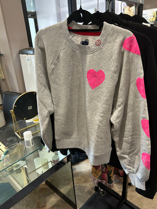 Madison Apparel Valentine's Day Grey Heart Crewneck Sweatshirt