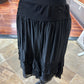 Gigi Moda Black Short Silk Skirt with Double Asymmetrical Ruffles