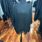 Gigi Moda Black V-Neck Silk Kaftan Style Blouse with Raw Edge Hem on Bottom Layer One Size Fits