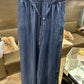 Manosque Made in Italy Chambray Wide Leg Pant O/S