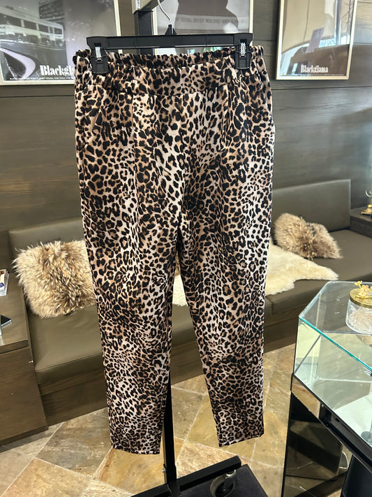 Made in Italy Leopard Straight Leg Pant with Pockets O/S