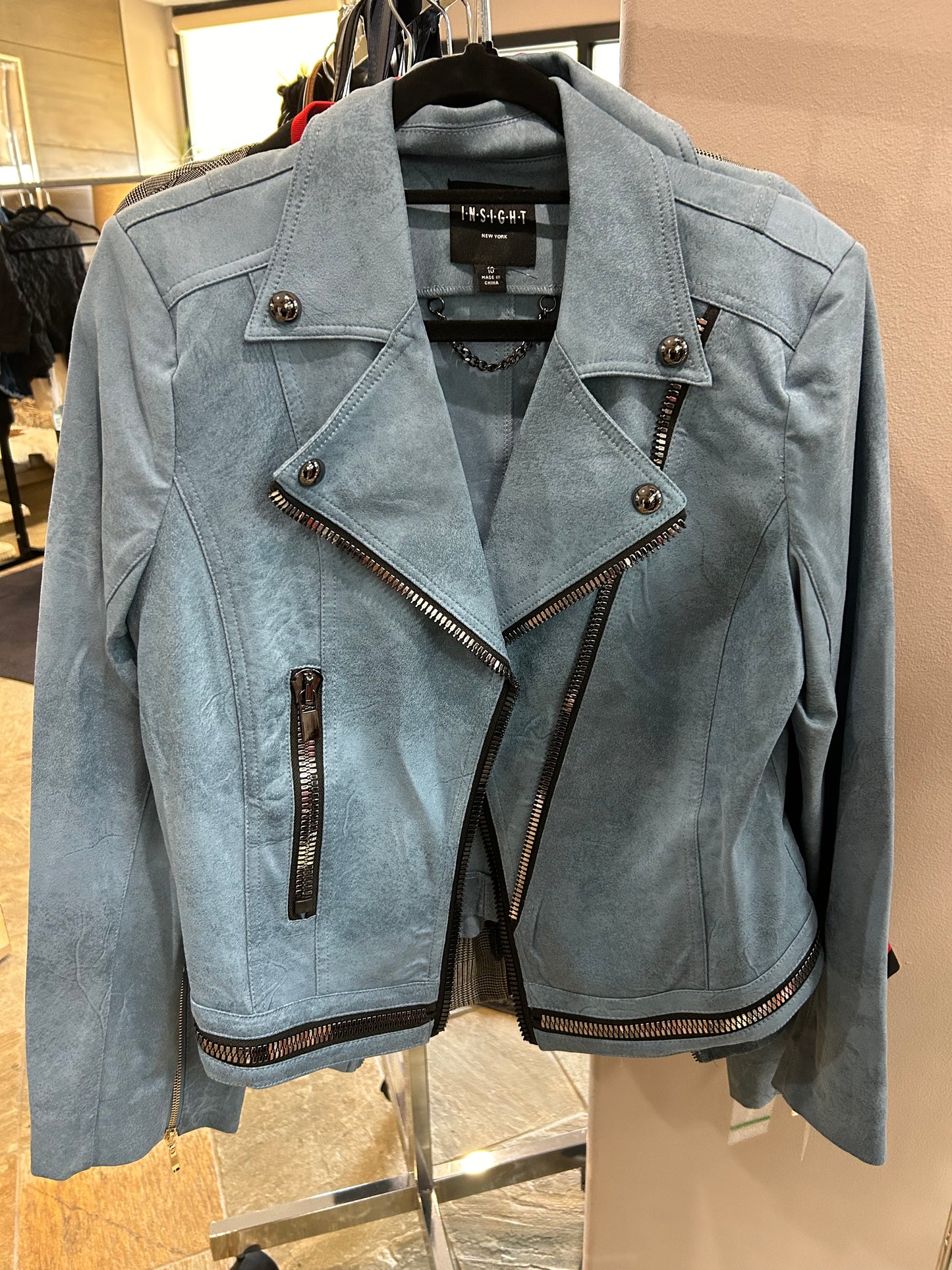 Insight  Denim Suede Moto Jacket