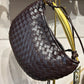 Inzi by High Fashion Woven Crossbody Handbag with Gold Handle