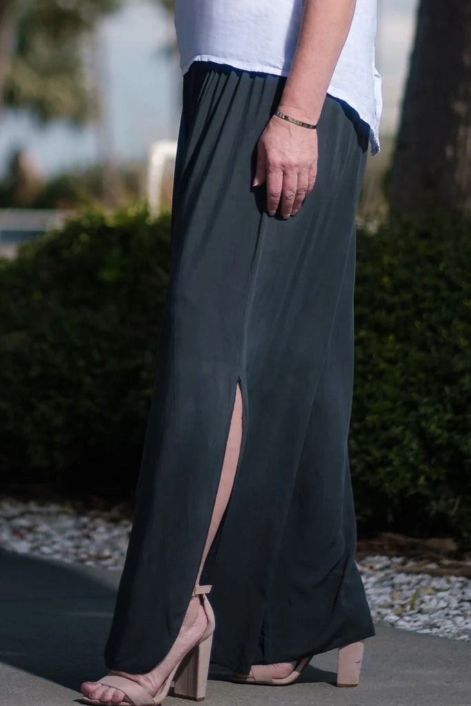 Tina Stephens Evalyn Viscose Side Slit Pant