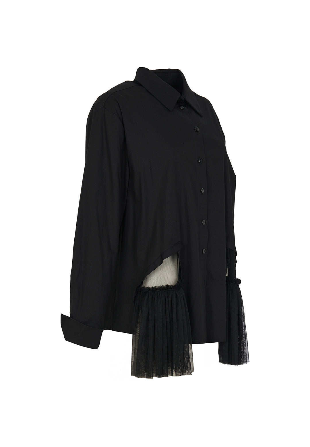 Kozan Black Pierce Button Down Collared Shirt Top