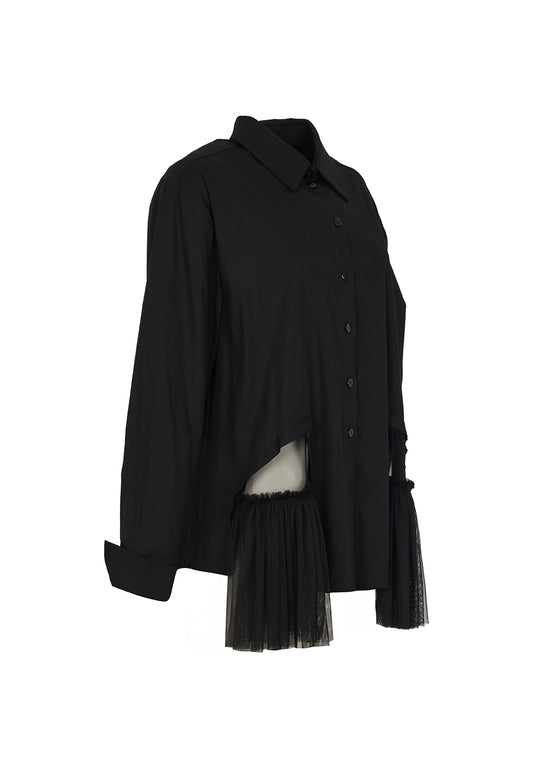 Kozan Black Pierce Button Down Collared Shirt Top