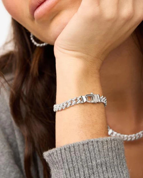 Melinda Maria Pavé Julian Cuban Chain Bracelet