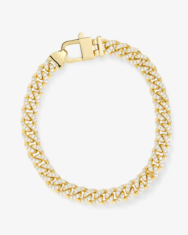 Melinda Maria Pavé Julian Cuban Chain Bracelet