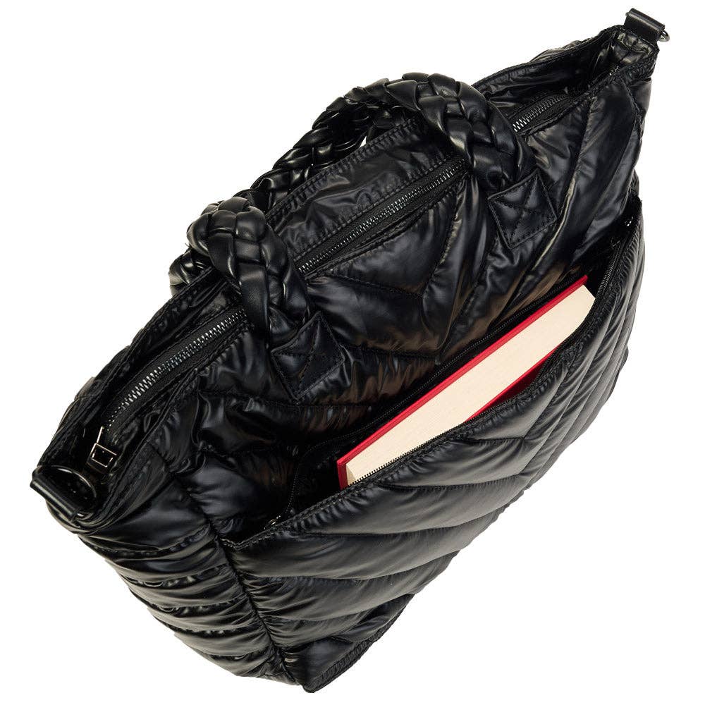 WanderFull Black Quilted HydroTote
