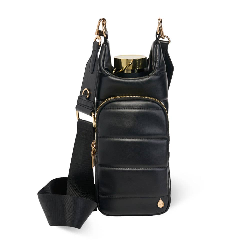 WanderFull Black Vegan Leather HydroBag® with Strap Bundle
