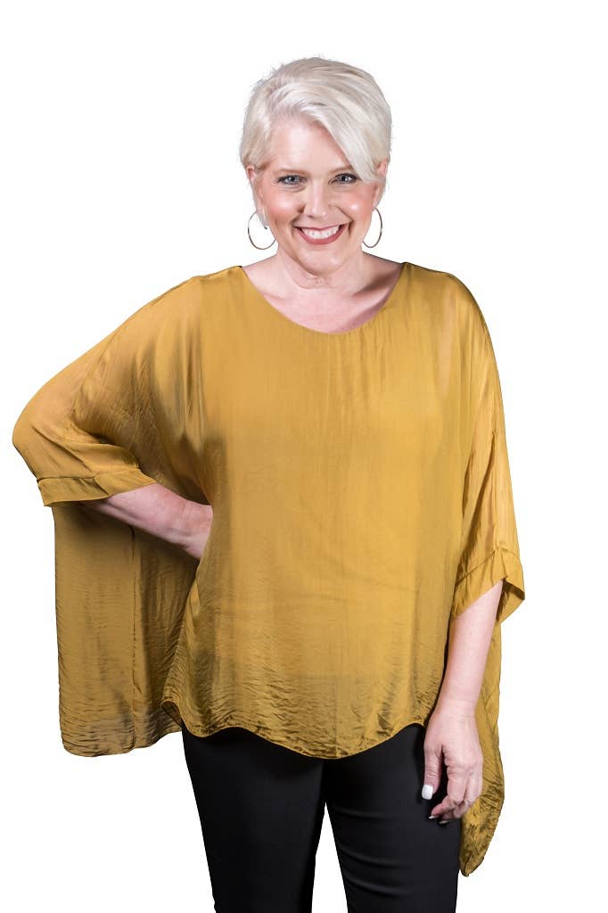 Tina Stephens Made in Italy Sofia Silk Kaftan Top One Size