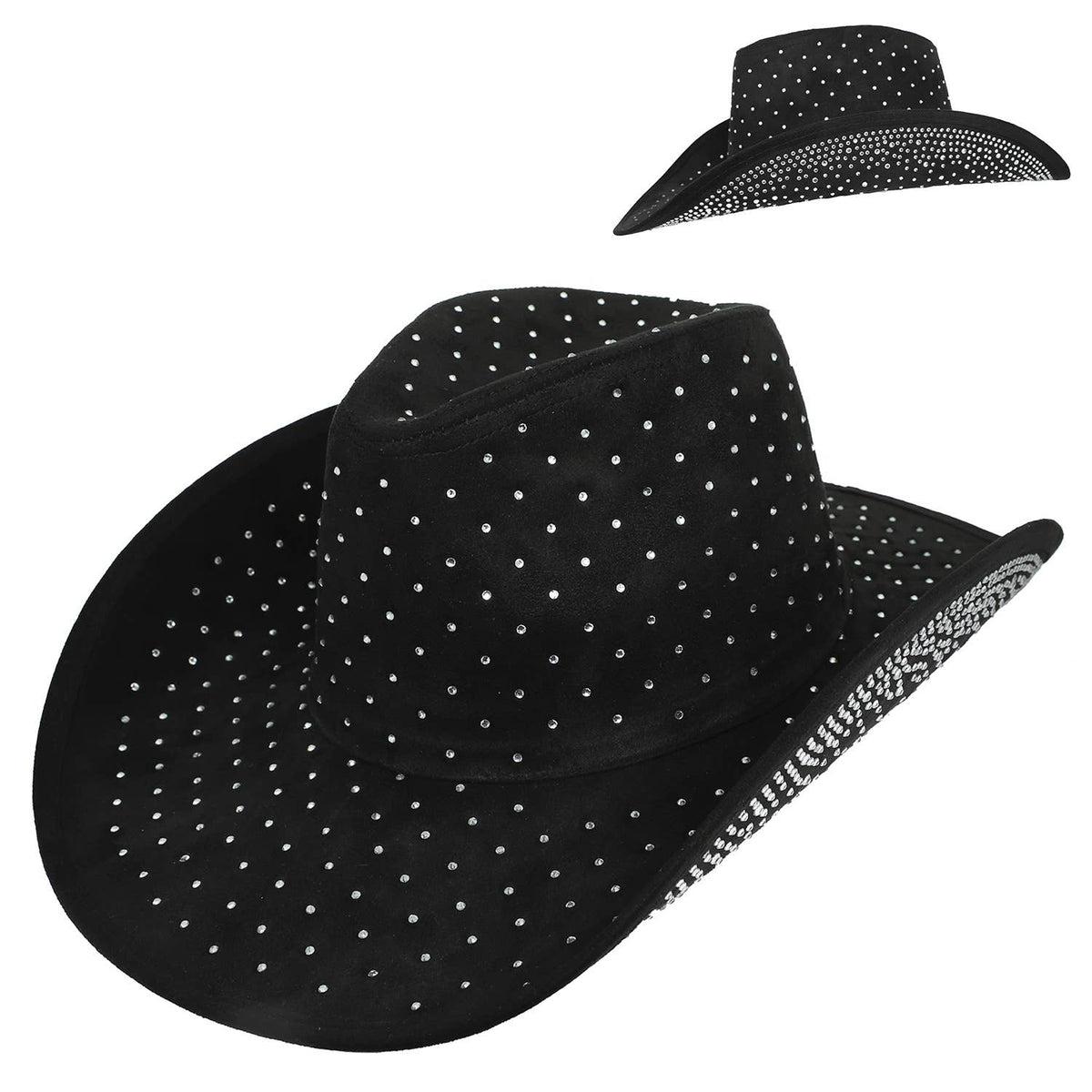 SP SophiaFashion Rhinestone Jeweled Cow Boy Hat