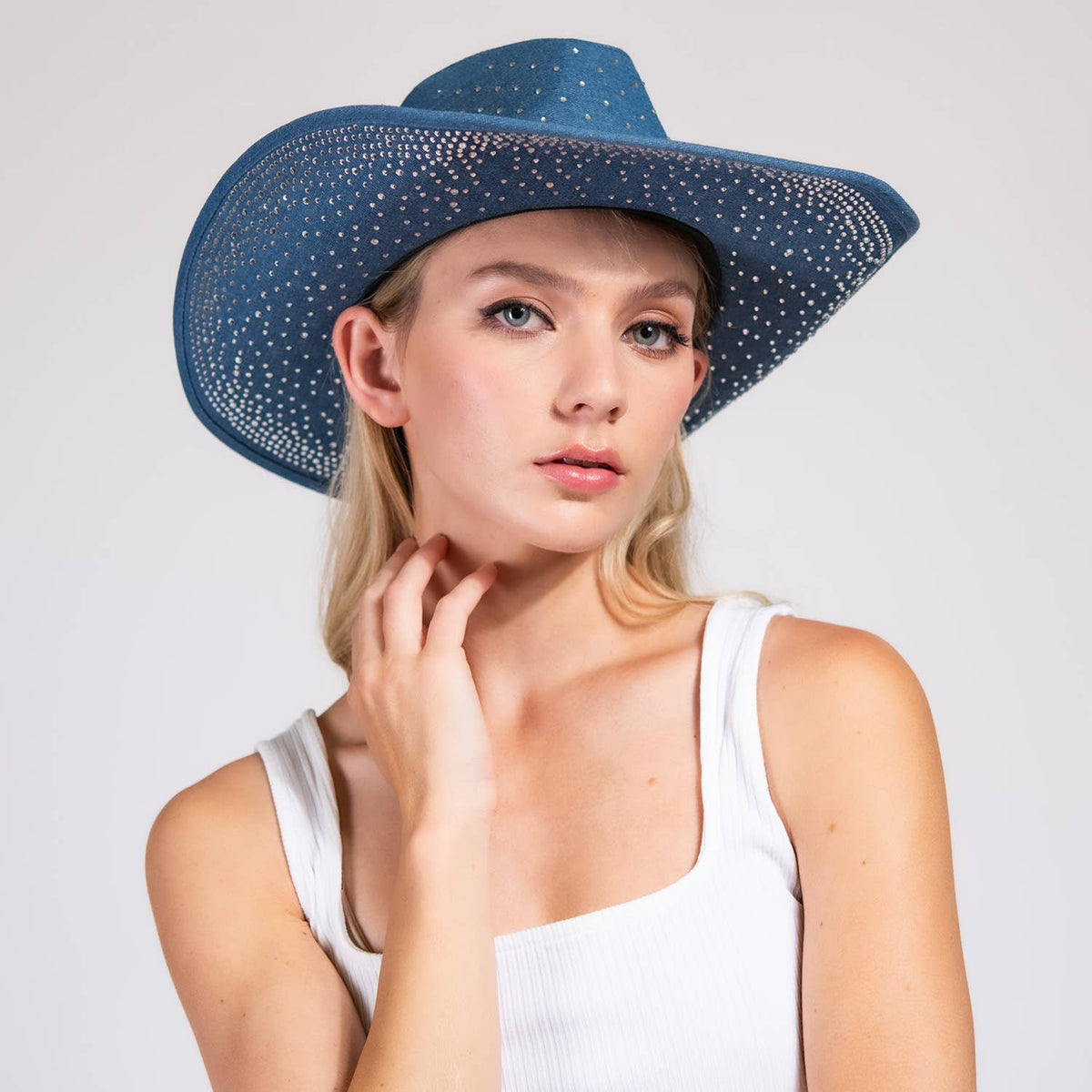 SP SophiaFashion Rhinestone Jeweled Cow Boy Hat