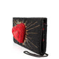 Mary Frances Stole My Heart Black with Red Heart Handbag