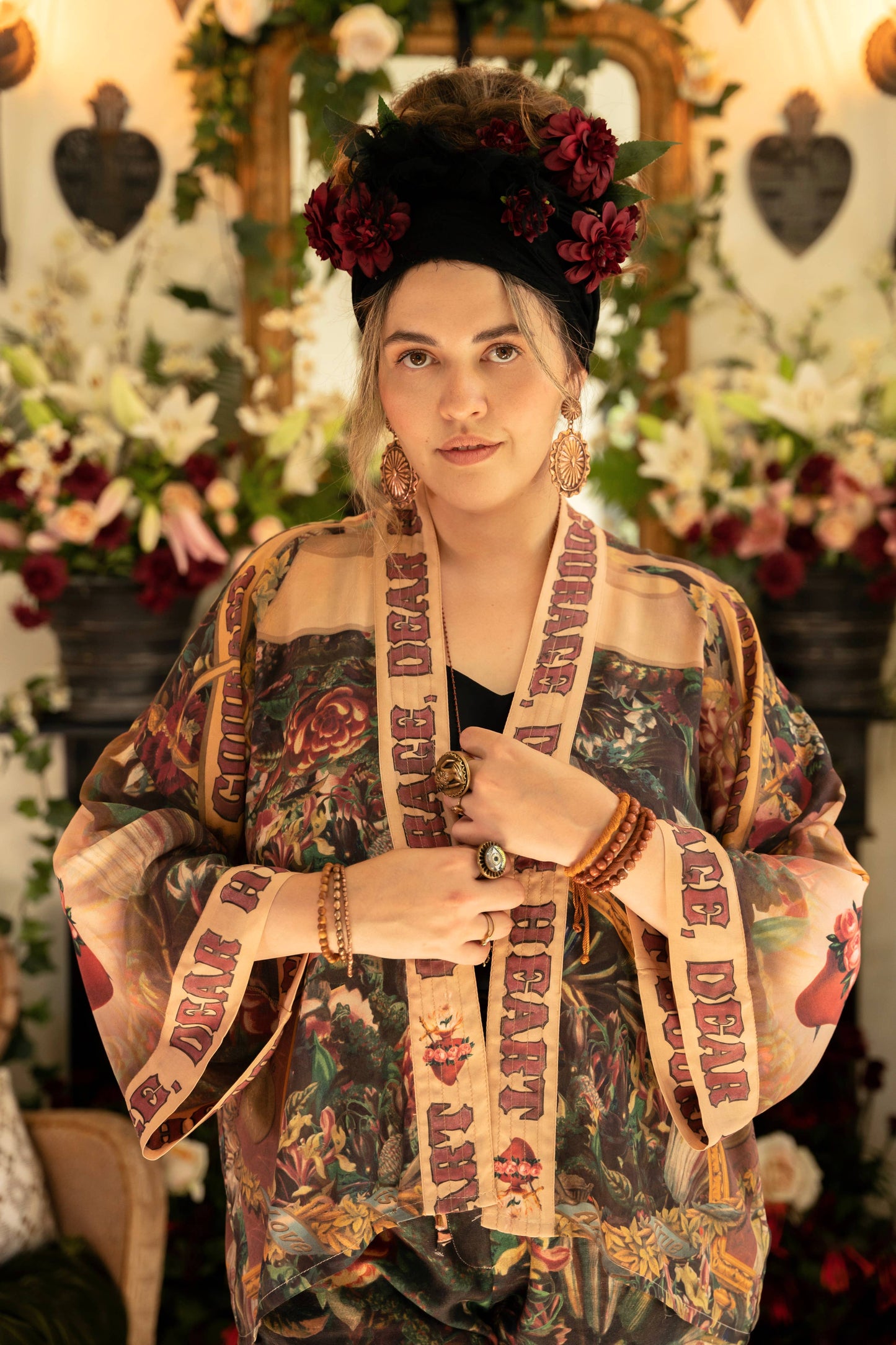 Market of Stars Courage Dear Heart Pixie Duster Crop Kimono w/ Sacred Heart