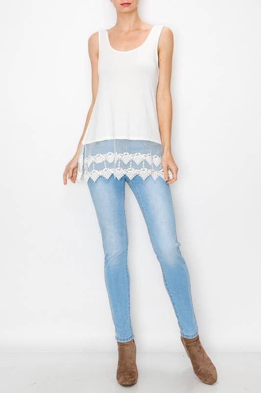 Origami Dazzle Lace Hem Tank Top